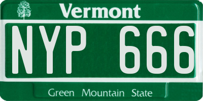 VT license plate NYP666