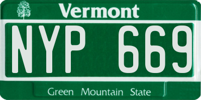 VT license plate NYP669