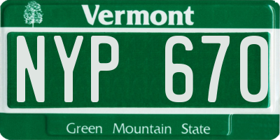VT license plate NYP670