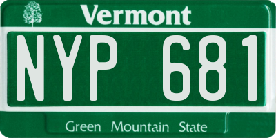 VT license plate NYP681
