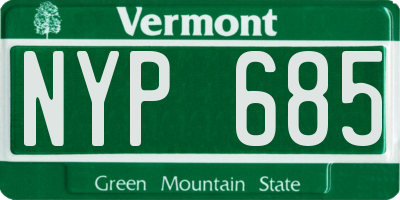 VT license plate NYP685