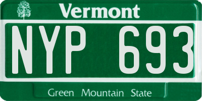VT license plate NYP693