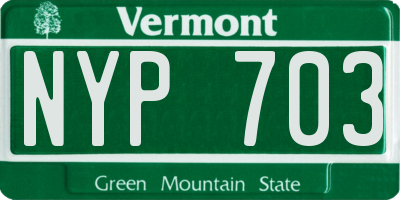 VT license plate NYP703