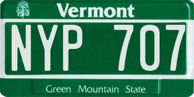 VT license plate NYP707