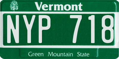 VT license plate NYP718