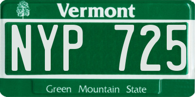 VT license plate NYP725