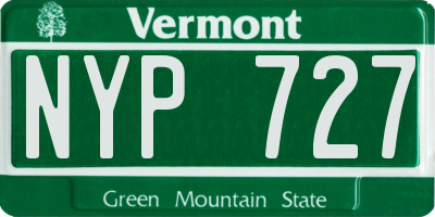 VT license plate NYP727