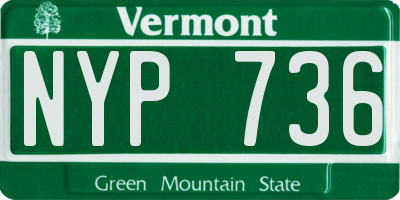 VT license plate NYP736