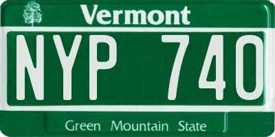 VT license plate NYP740