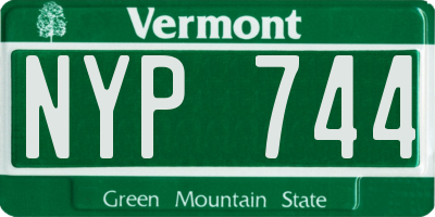 VT license plate NYP744