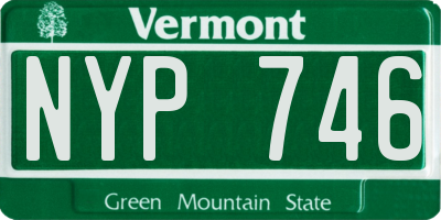 VT license plate NYP746