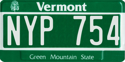 VT license plate NYP754