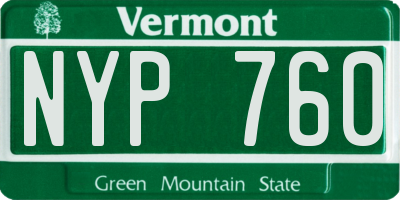 VT license plate NYP760