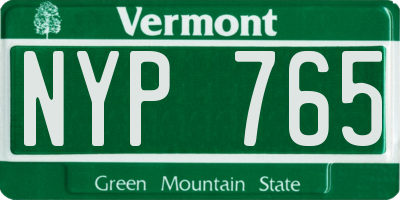 VT license plate NYP765