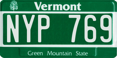 VT license plate NYP769