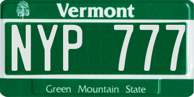 VT license plate NYP777
