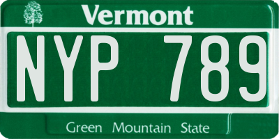 VT license plate NYP789