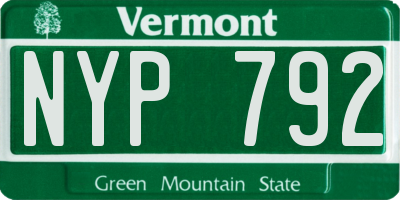 VT license plate NYP792