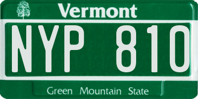 VT license plate NYP810