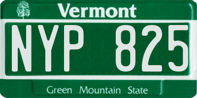 VT license plate NYP825