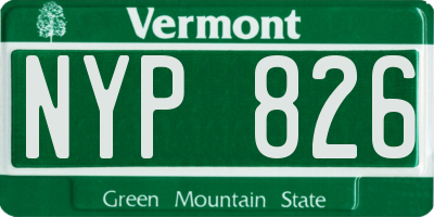 VT license plate NYP826
