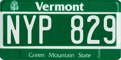 VT license plate NYP829