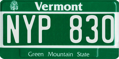 VT license plate NYP830