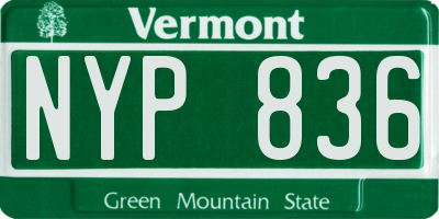 VT license plate NYP836