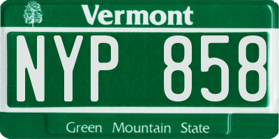 VT license plate NYP858