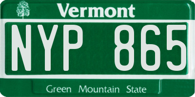 VT license plate NYP865