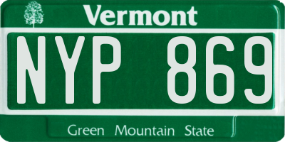 VT license plate NYP869