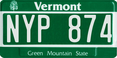 VT license plate NYP874
