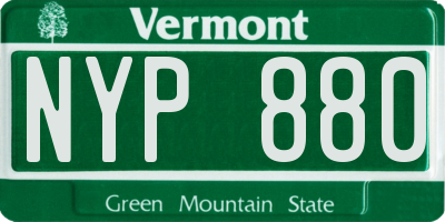 VT license plate NYP880