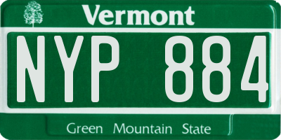 VT license plate NYP884