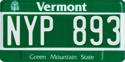 VT license plate NYP893