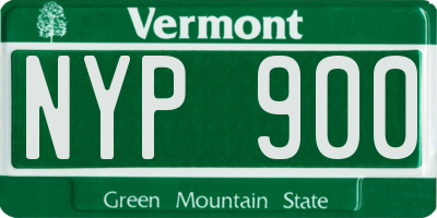 VT license plate NYP900