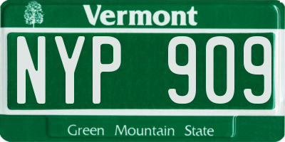 VT license plate NYP909