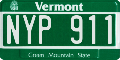 VT license plate NYP911
