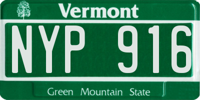 VT license plate NYP916
