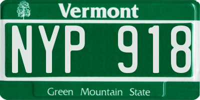 VT license plate NYP918