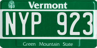 VT license plate NYP923