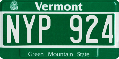 VT license plate NYP924