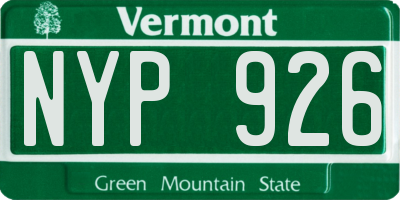 VT license plate NYP926
