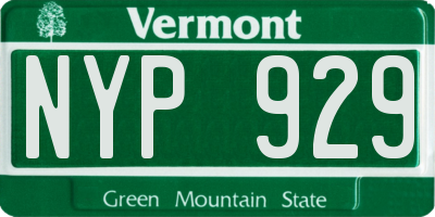 VT license plate NYP929