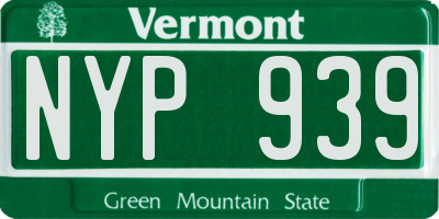VT license plate NYP939