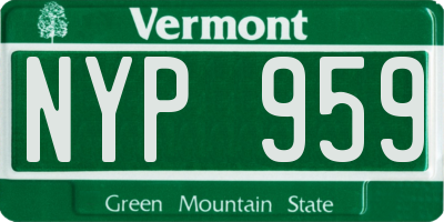 VT license plate NYP959