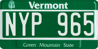 VT license plate NYP965