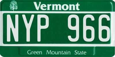 VT license plate NYP966