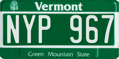 VT license plate NYP967