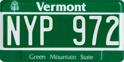 VT license plate NYP972
